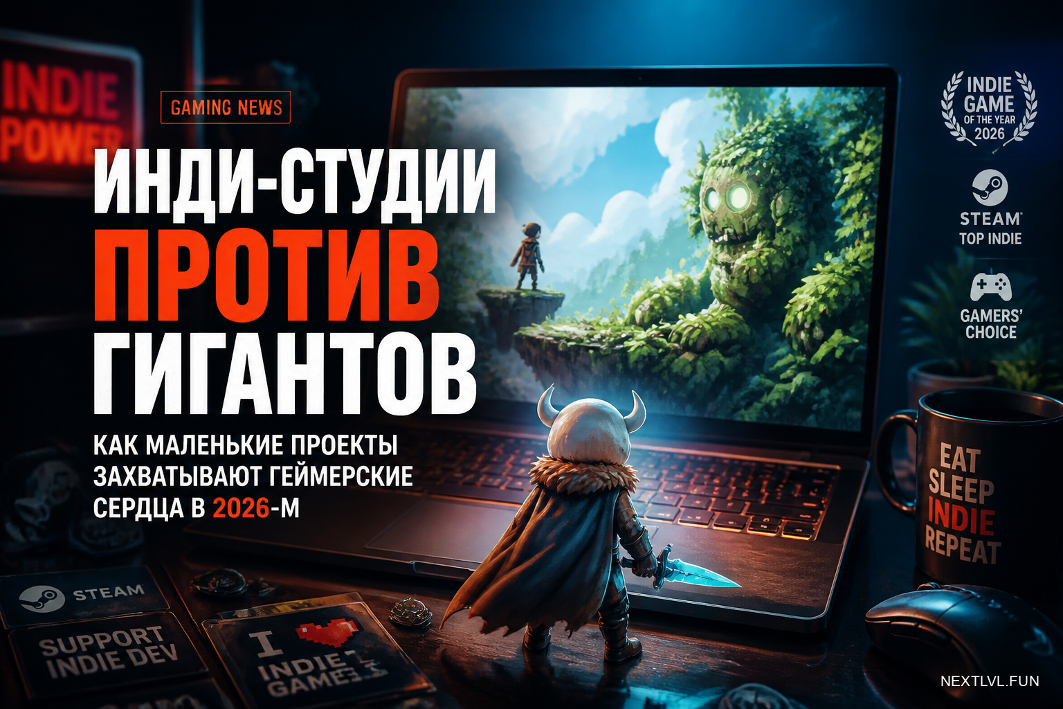 Инди-студии против гигантов: как маленькие проекты захватывают геймерские сердца в 2026-м