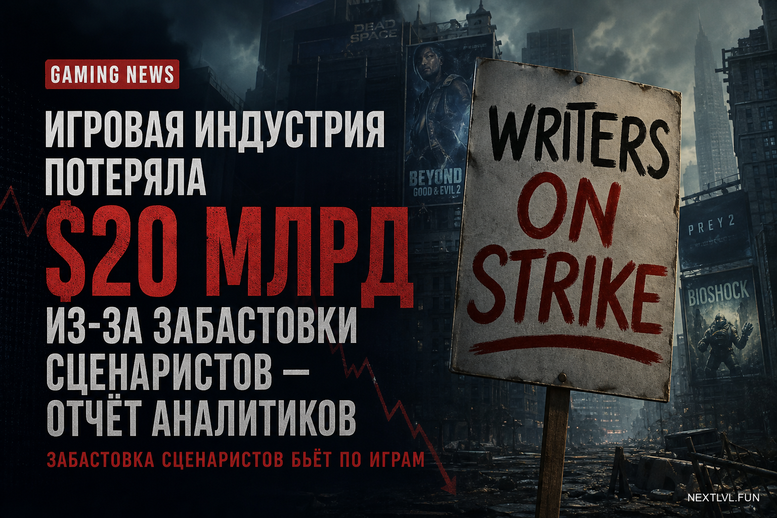 Игровая индустрия потеряла $20 млрд из-за забастовки сценаристов — отчёт аналитиков
