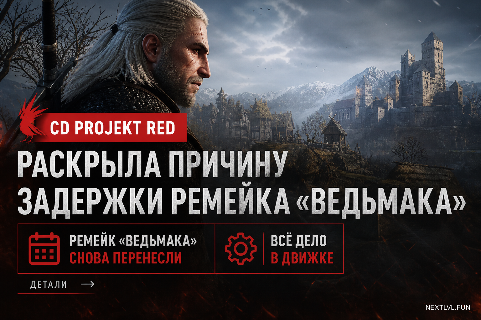 CD Projekt RED раскрыла причину задержки ремейка «Ведьмака»: всё дело в движке