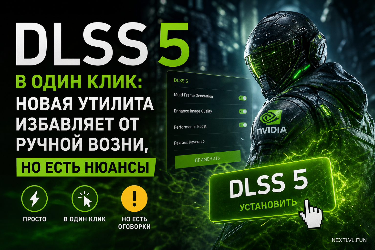 DLSS 5 в один клик: новая утилита избавляет от ручной возни, но есть нюансы