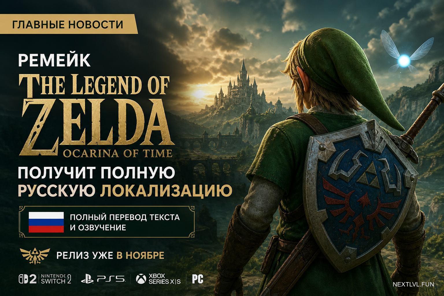 Ремейк The Legend of Zelda: Ocarina of Time получит полную русскую локализацию — релиз уже в ноябре
