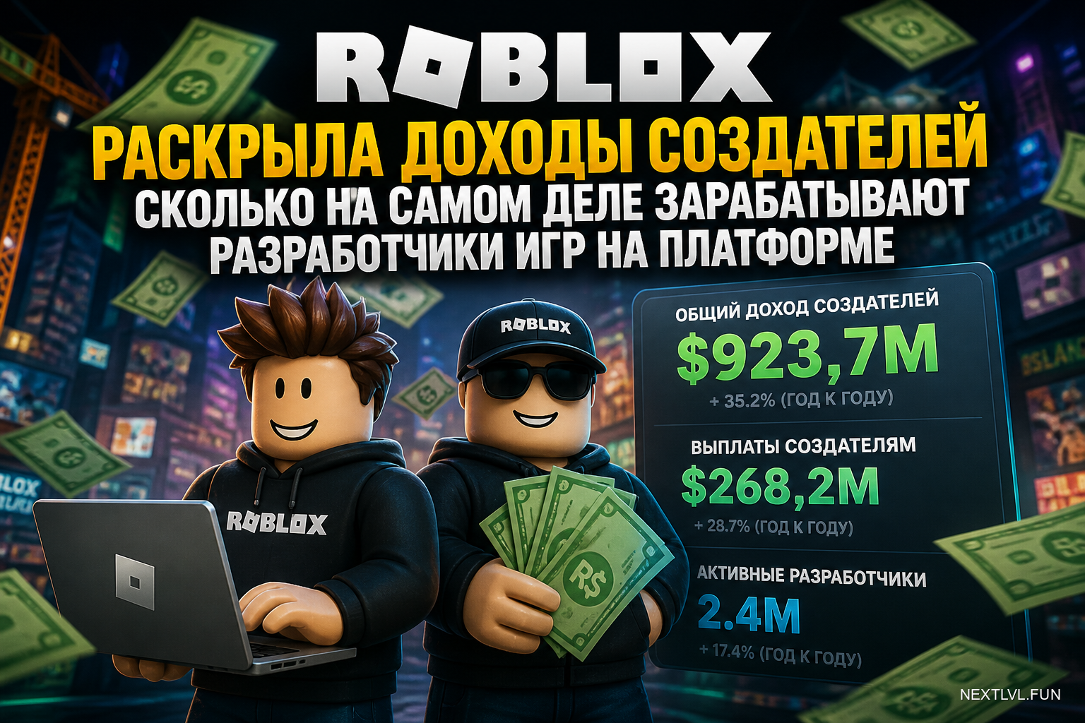 Roblox раскрыла доходы создателей: сколько на самом деле зарабатывают разработчики игр на платформе
