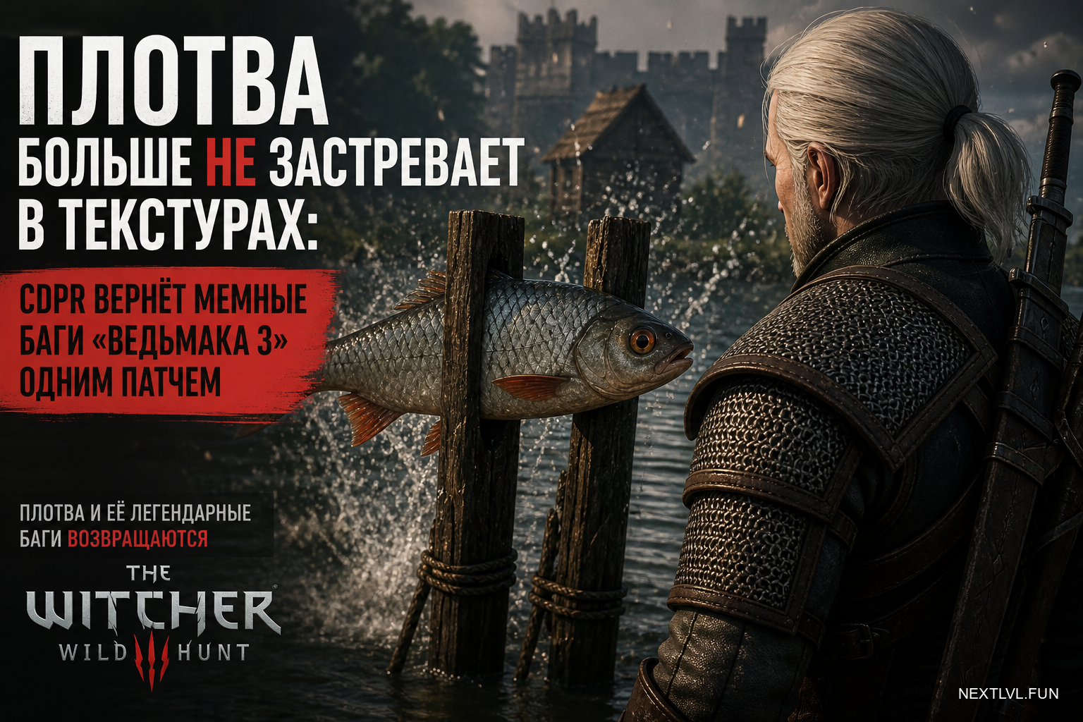 Плотва больше не застревает в текстурах: CDPR вернёт мемные баги «Ведьмака 3» одним патчем
