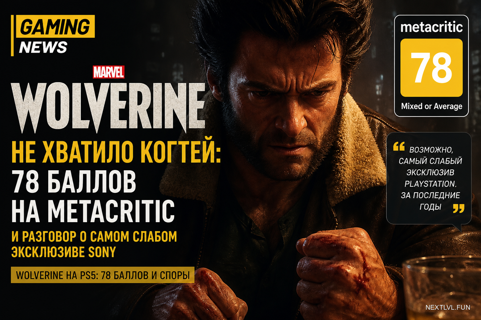Wolverine не хватило когтей: 78 баллов на Metacritic и разговор о самом слабом эксклюзиве Sony