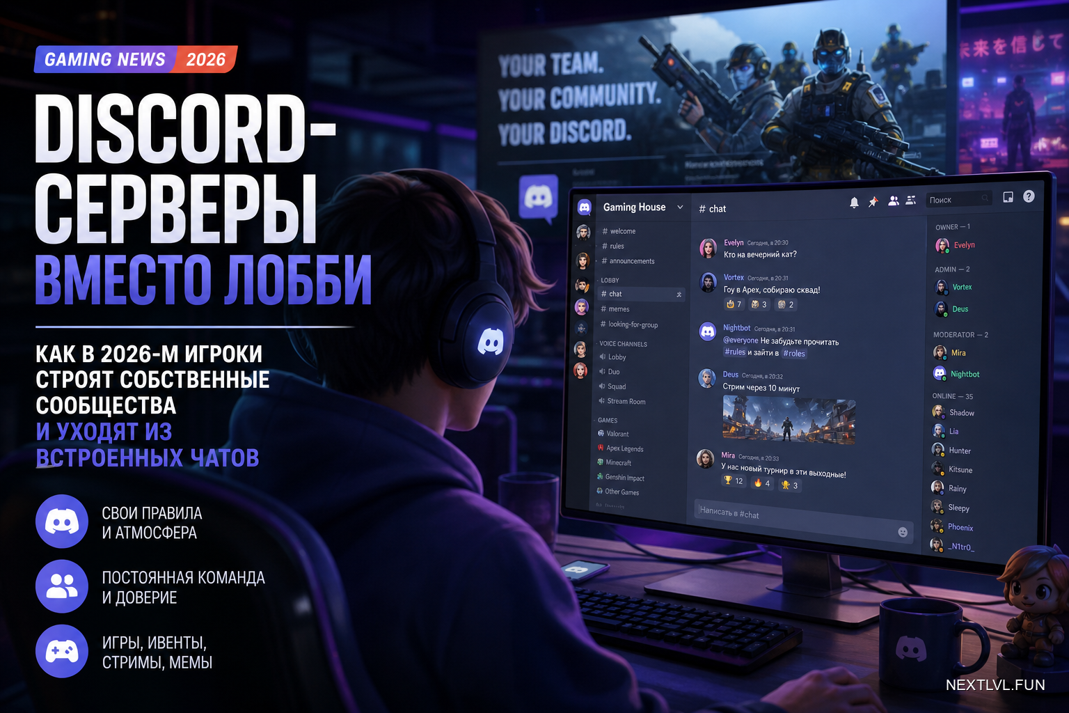 Discord-серверы вместо лобби: как в 2026-м игроки строят собственные сообщества и уходят из встроенных чатов
