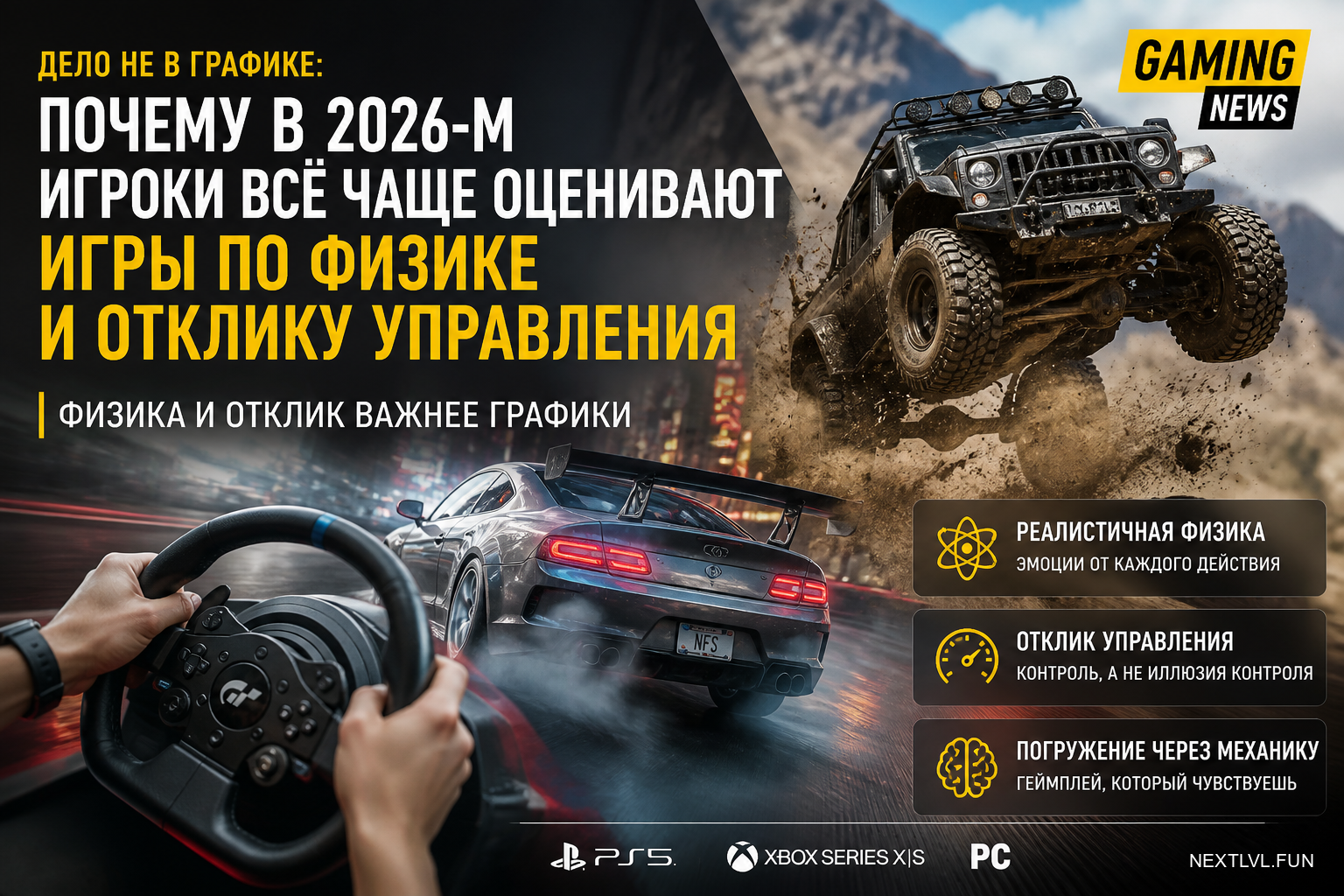 Дело не в графике: почему в 2026-м игроки всё чаще оценивают игры по физике и отклику управления