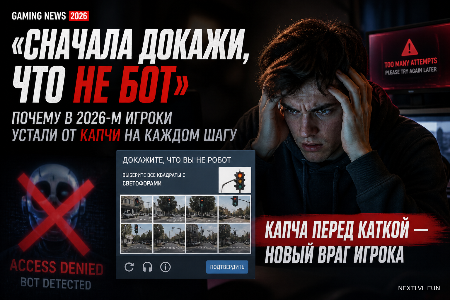«Сначала докажи, что не бот»: почему в 2026-м игроки устали от капчи на каждом шагу