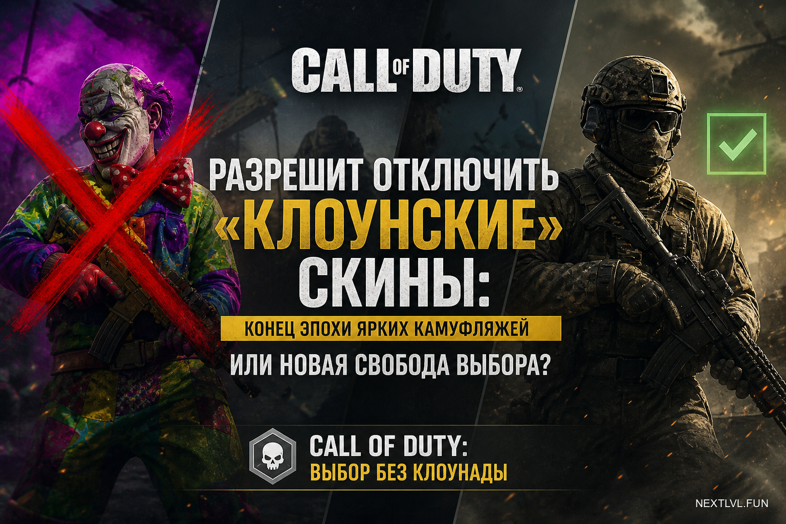Call of Duty разрешит отключить «клоунские» скины: конец эпохи ярких камуфляжей или новая свобода выбора?