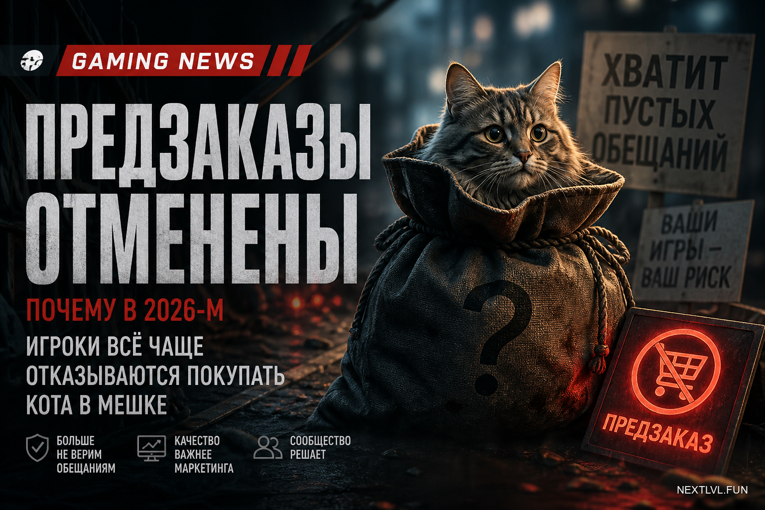 Предзаказы отменены: почему в 2026-м игроки всё чаще отказываются покупать кота в мешке