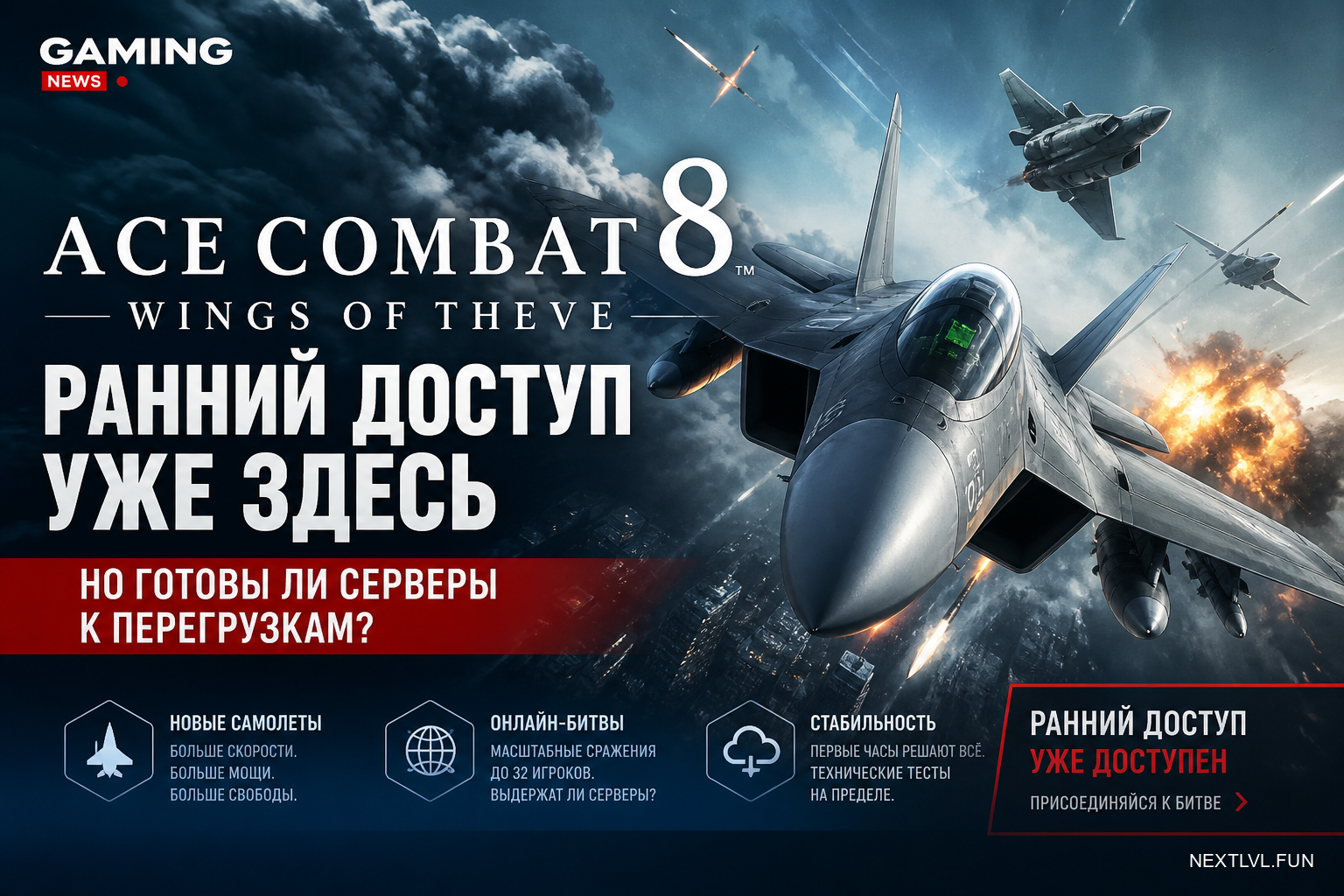 Ace Combat 8: Wings of Theve — ранний доступ уже здесь, но готовы ли серверы к перегрузкам?
