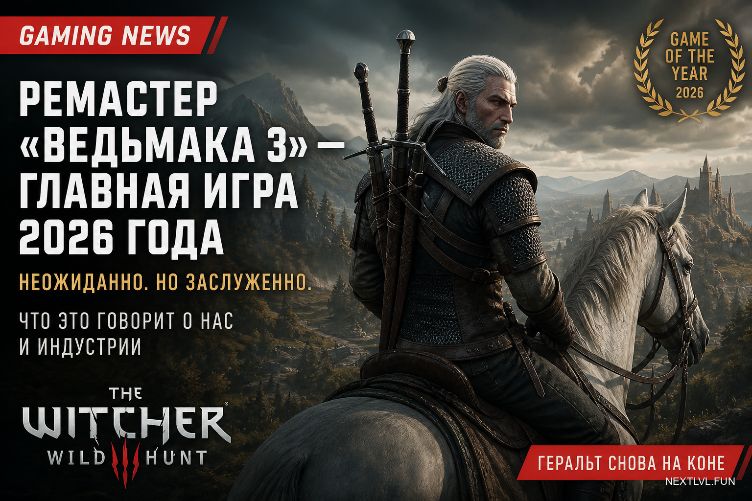 Ремастер «Ведьмака 3» неожиданно стал главной игрой 2026 года — что это говорит о нас и индустрии