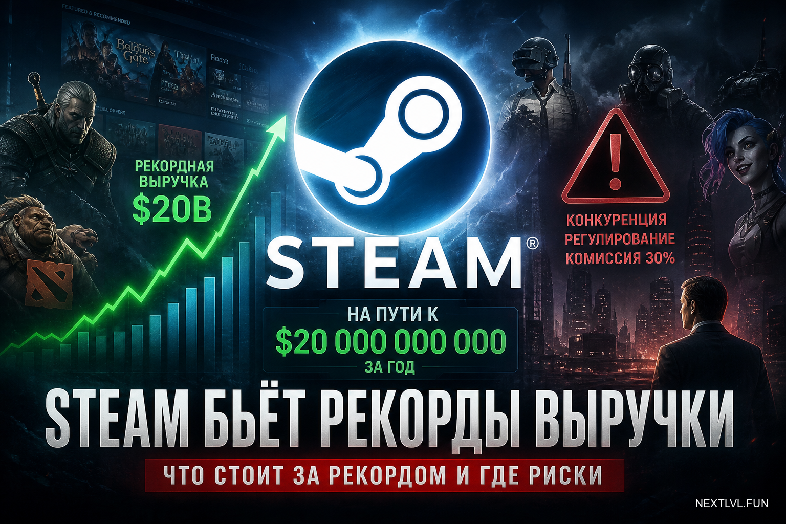 Steam на пути к 20 миллиардам долларов за год — что стоит за рекордом и где риски