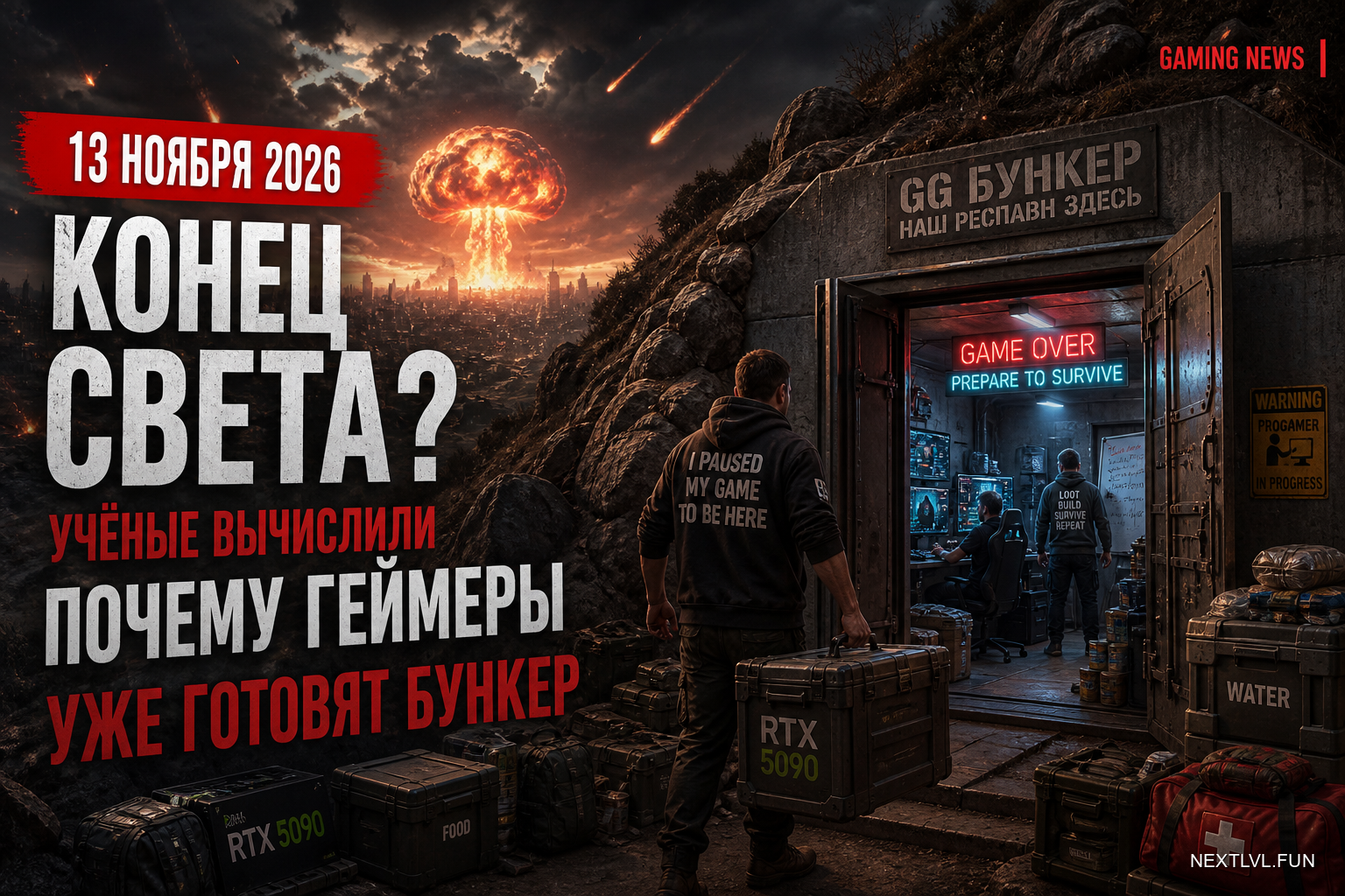 Учёные вычислили конец света на 13 ноября 2026 года — почему геймеры уже готовят бункер