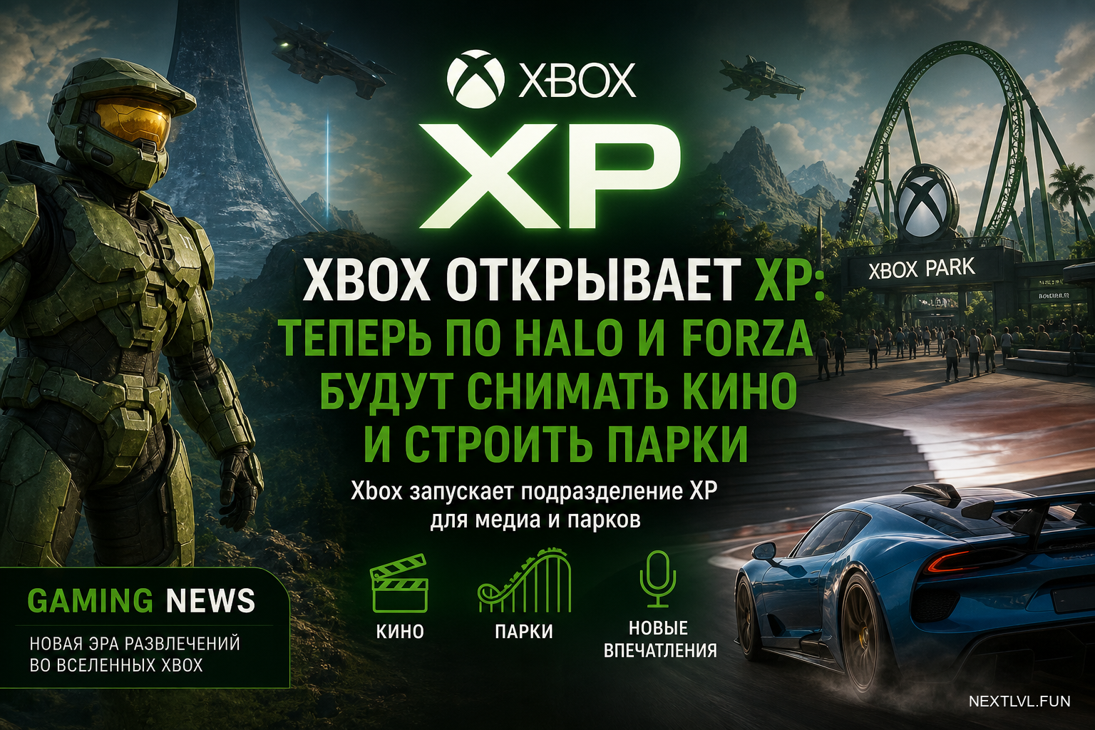 Xbox открывает XP: теперь по Halo и Forza будут снимать кино и строить парки