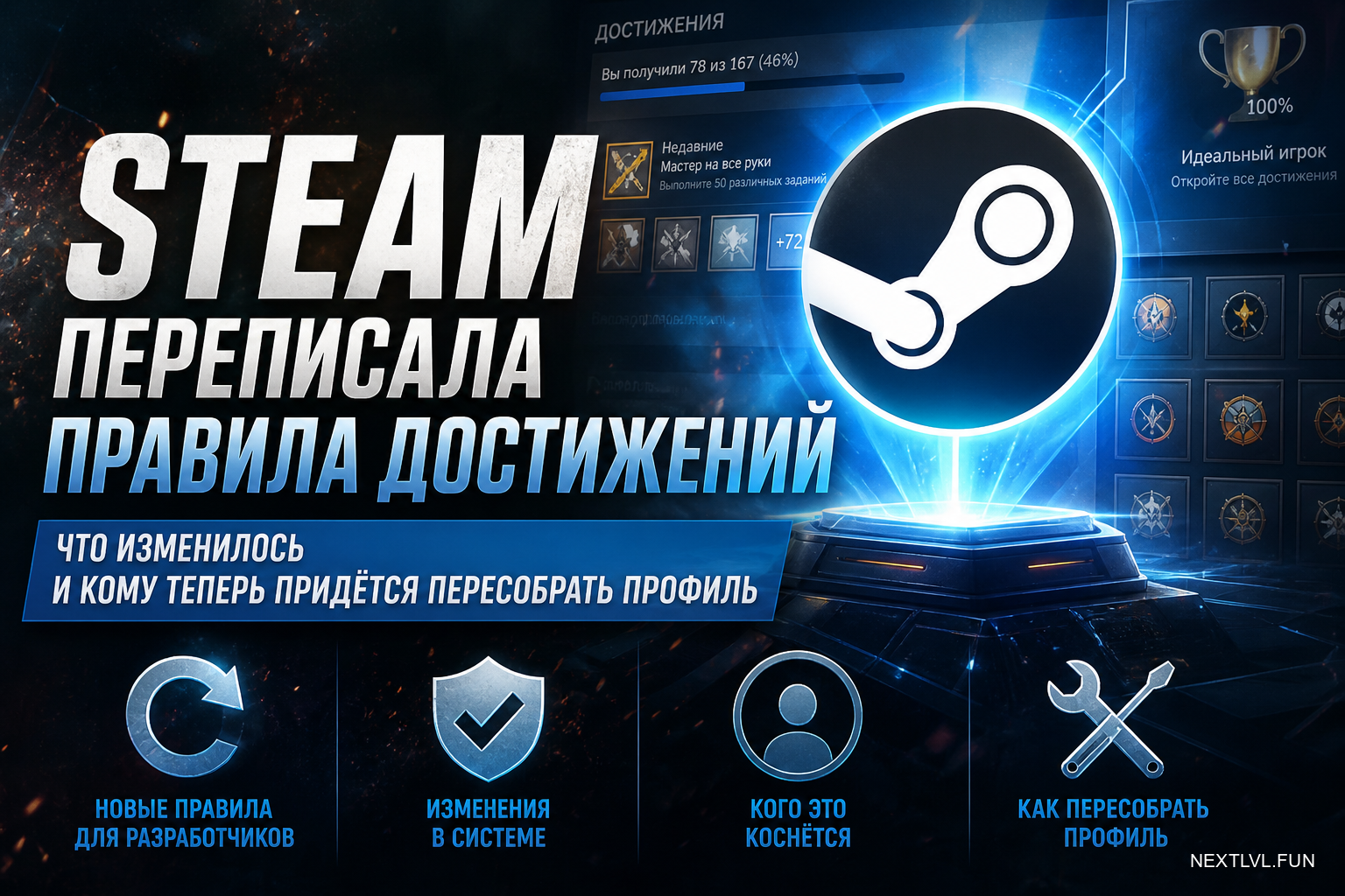 Steam переписала правила достижений: что изменилось и кому теперь придётся пересобрать профиль