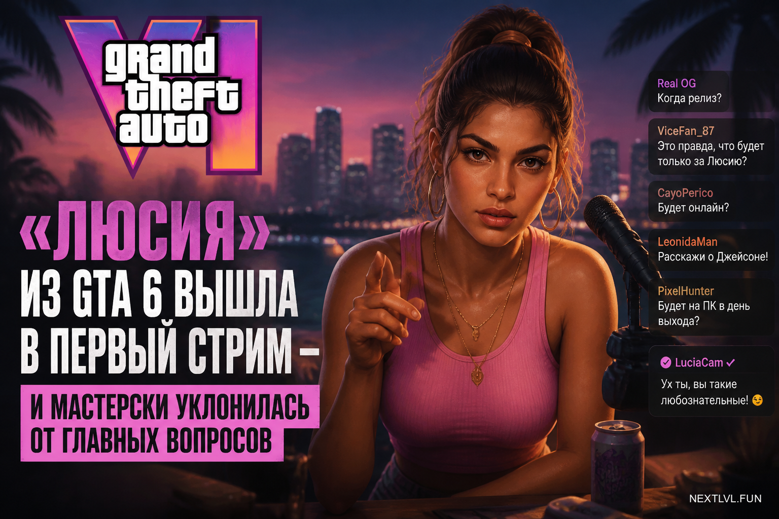 «Люсия» из GTA 6 вышла в первый стрим — и мастерски уклонилась от главных вопросов