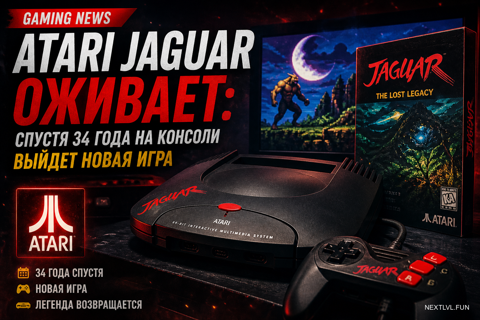 Atari Jaguar оживает: спустя 34 года на консоли выйдет новая игра