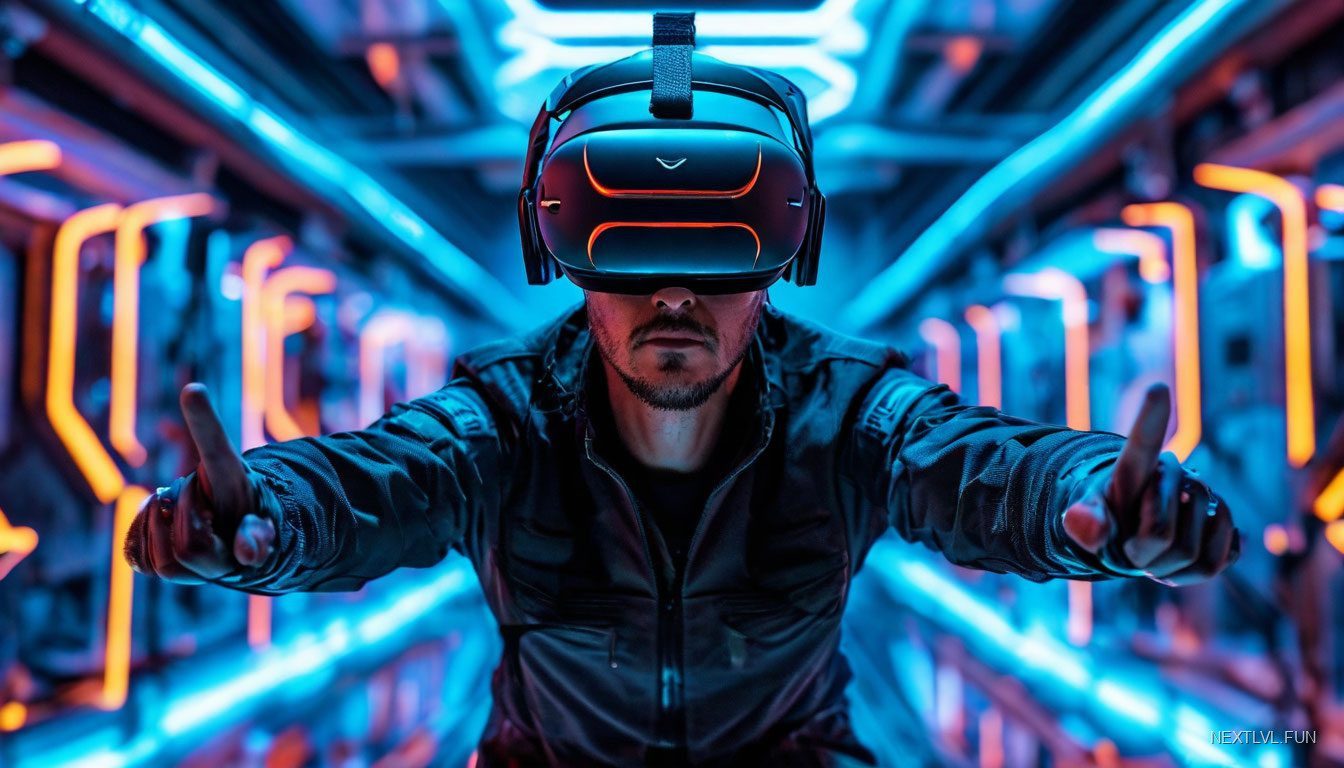 Игрок в VR с гарнитурой и контроллерами