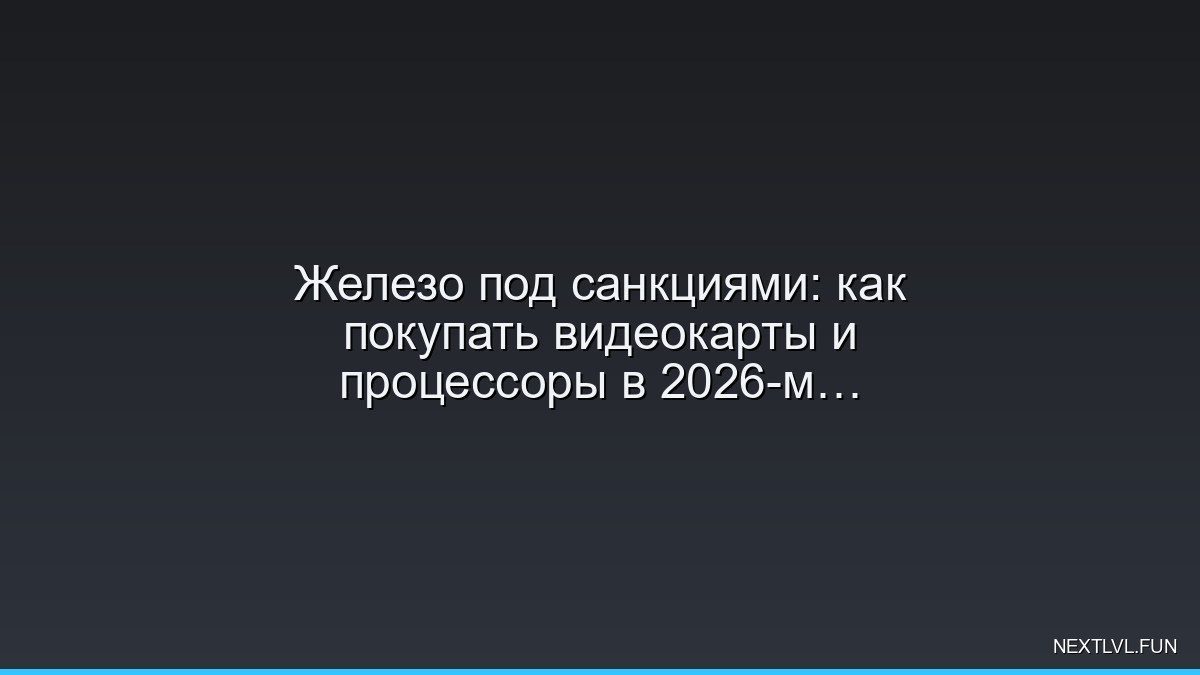 Железо под санкциями: как покупать видеокарты и процессоры в 2026-м без переплат