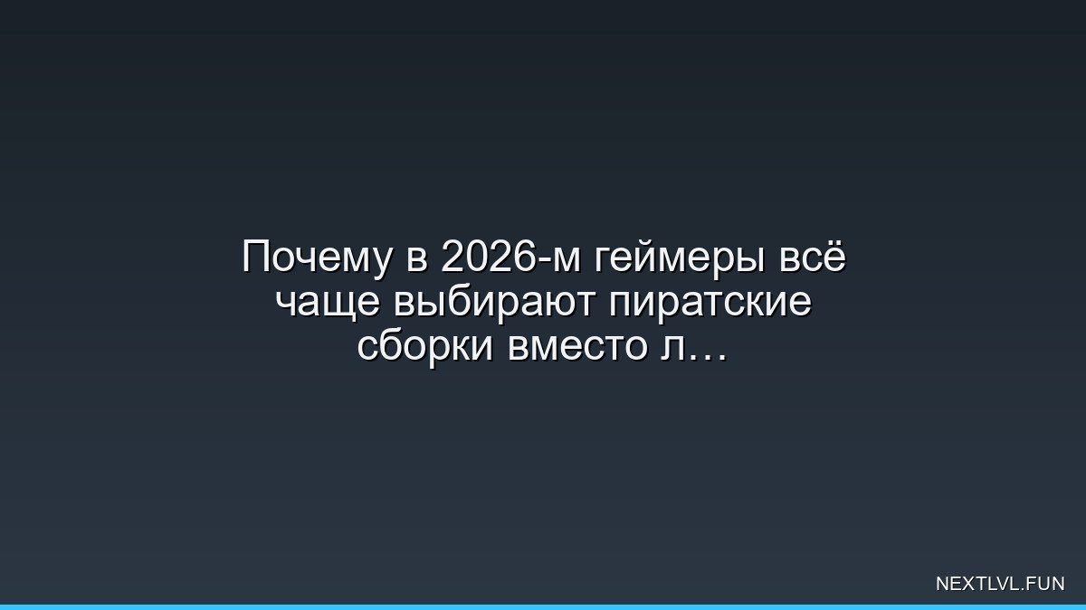 Почему в 2026-м геймеры всё чаще выбирают пиратские сборки вместо лицензии