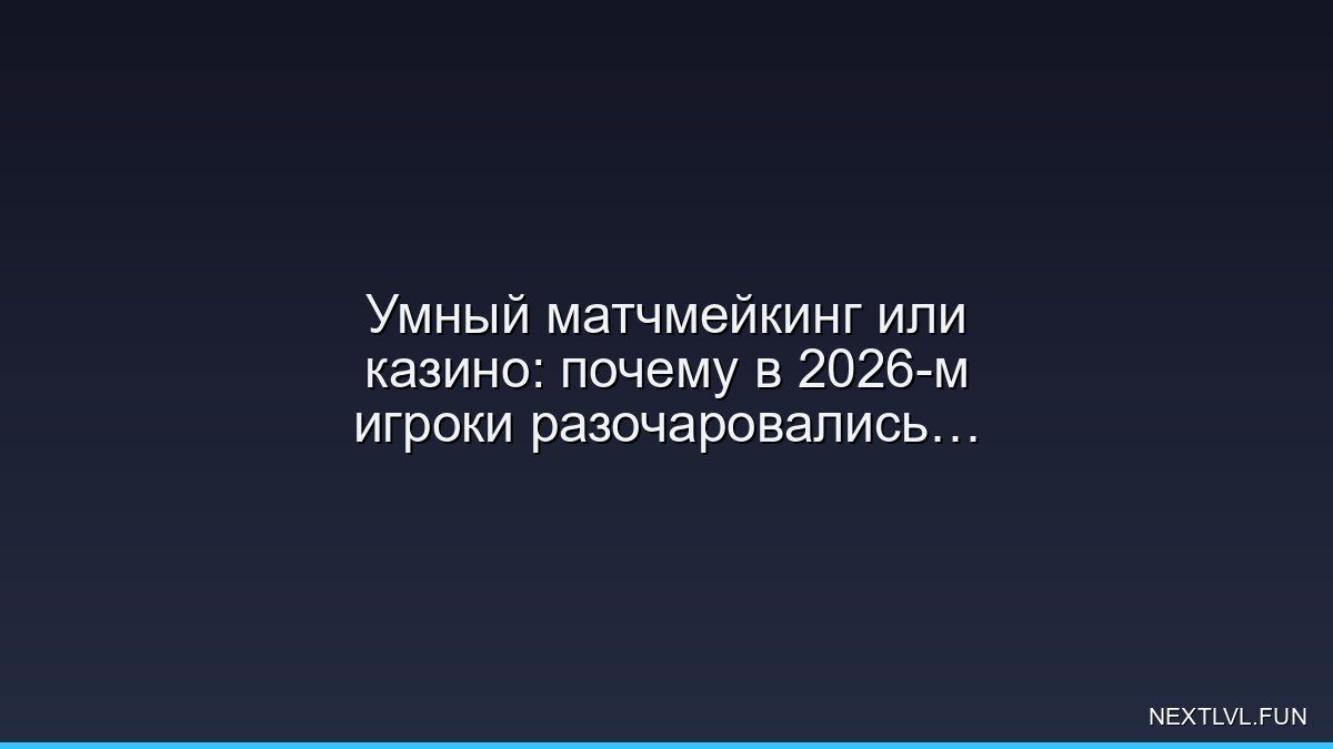 Умный матчмейкинг или казино: почему в 2026-м игроки разочаровались в подборе соперников